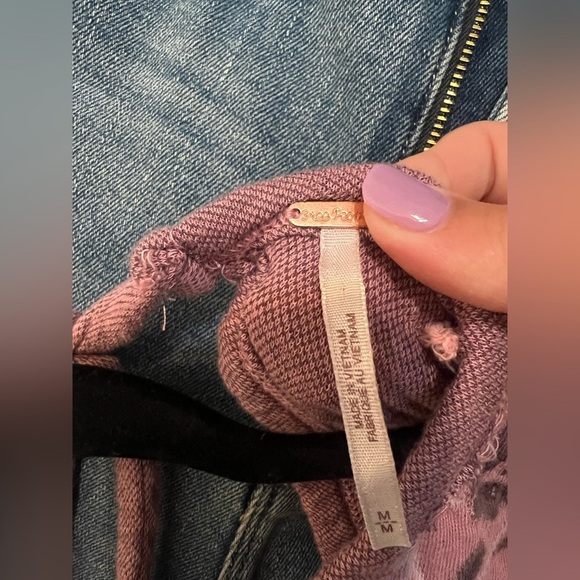 Free People Pink Floral Cropped Top Open Back No Ordinary Floral Puff Sleeve M - Picture 5 of 5